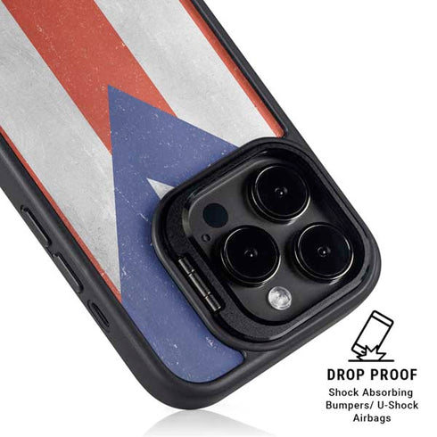 Puerto Rico Flag Distressed iPhone 13 Pro Kickstand Case